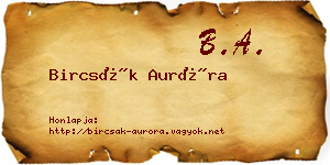 Bircsák Auróra névjegykártya